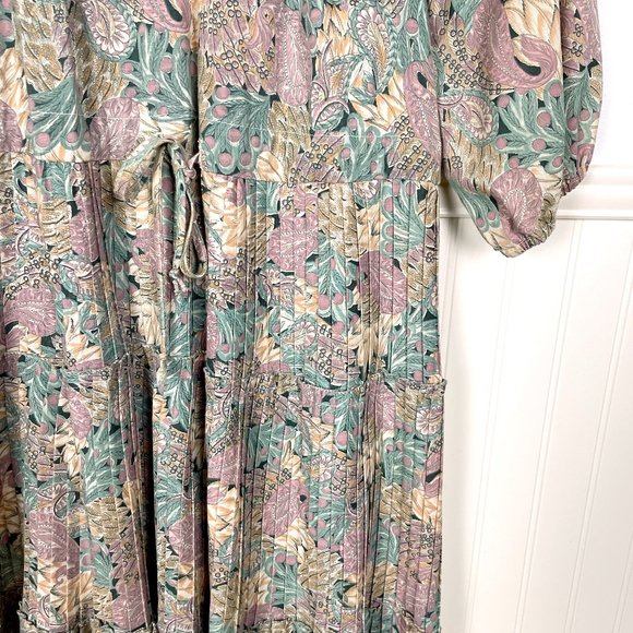 Vintage 70s peasant prairie dress - floral midi boho cottagecore  - M - Picture 10 of 10